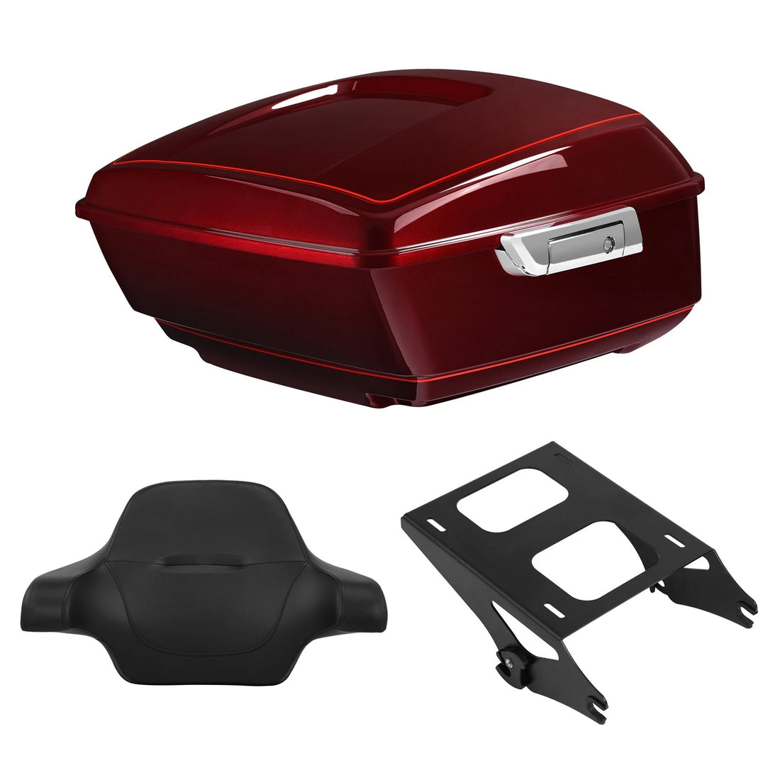 King Trunk Luggage Pad Mount Fit For Harley Touring 14-26 Mysterious Red Sunglo