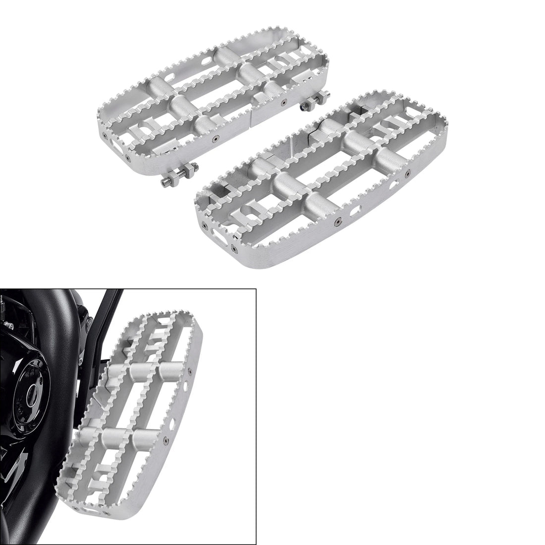 Silver Driver Floorboard Footboard Fit For Harley Touring Road King 14-25