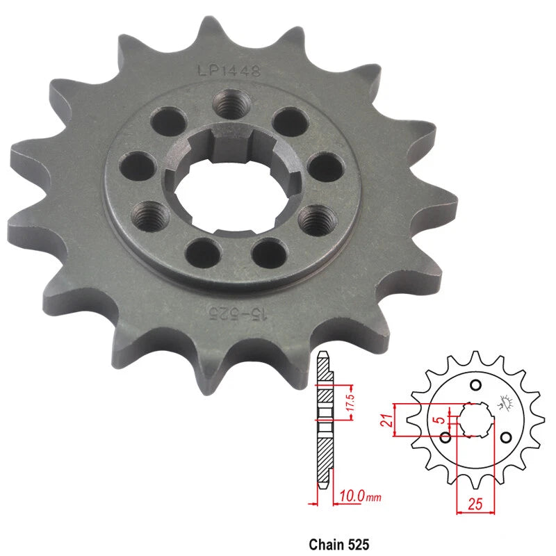 15T 525 Front Sprocket For Suzuki DR650 SE 96-16 XF650 Freewind 97-02 DR800 1994