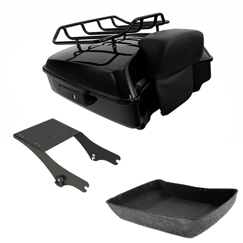 Black Chopped Trunk Mounting Rack Fit For Harley Touring 1997-2008