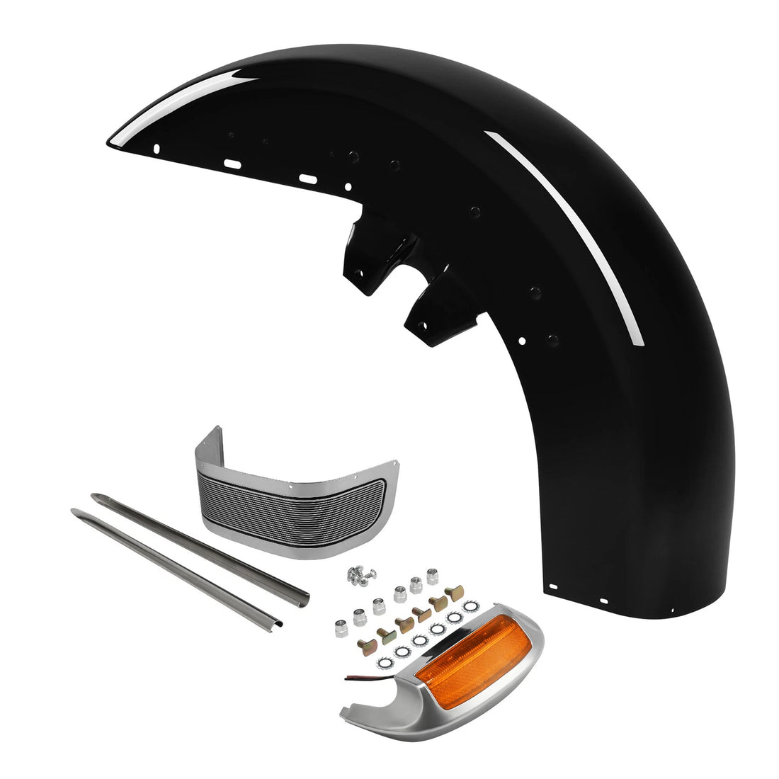 Vivid Black Front Fender Fit For Touring Harley Electra Glide Road King 1989-13