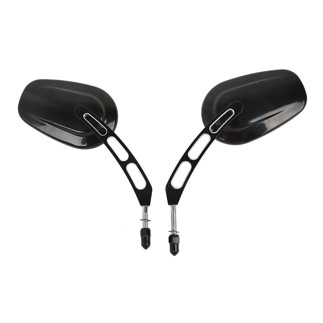 Gloss Black Rear View Mirrors Fit For Harley Touring Street Road Glide Sportster