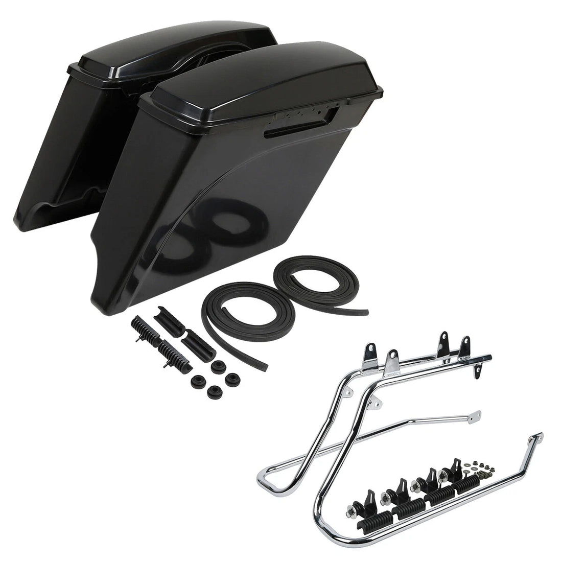 Unpainted 5" Extended Saddlebag Conversion Bracket Fit For Harley Softail 86-17