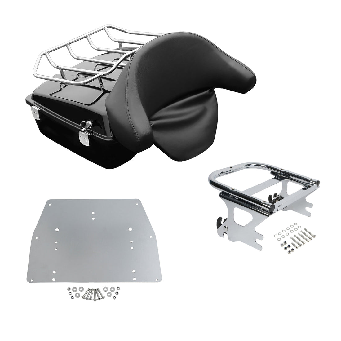 Chopped Trunk Backrest Mount Rack Base Plate Fit For Harley Touring 1997-08