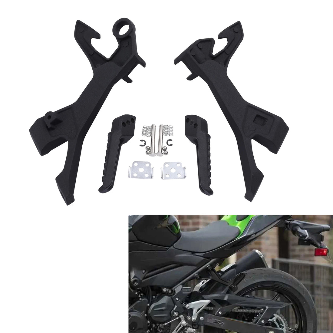 Rear Passenger Foot Pegs Rest Bracket Fit For Kawasaki Ninja 400 2018-2024