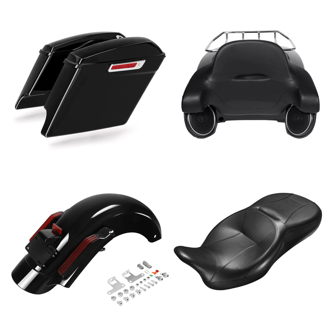 King Trunk Saddlebag Seat Rear Fender Fit For Harley Touring Touring 14-Up
