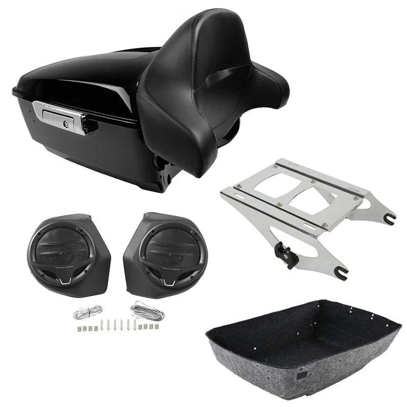 King Trunk Backrest Speakers Mounting Rack Fit For Harley Street Glide 2014-2026