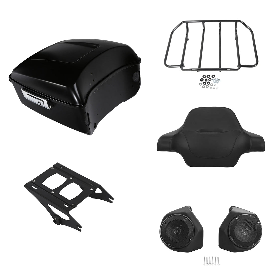 King Trunk Backrest Mount Speakers Fit For Harley Road Glide 14-2026 Black Denim
