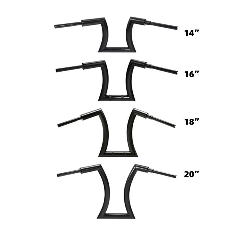 14'' 16'' 18'' 20'' Rise 2'' Ape Hanger Handlebar Fit For Harley Sportster Black
