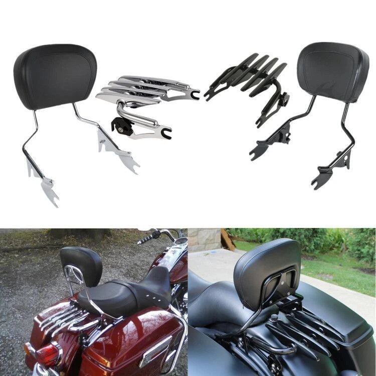 Detachable Backrest Sissy Bar/ Luggage Rack Fit For Harley Touring 2009-2025 24