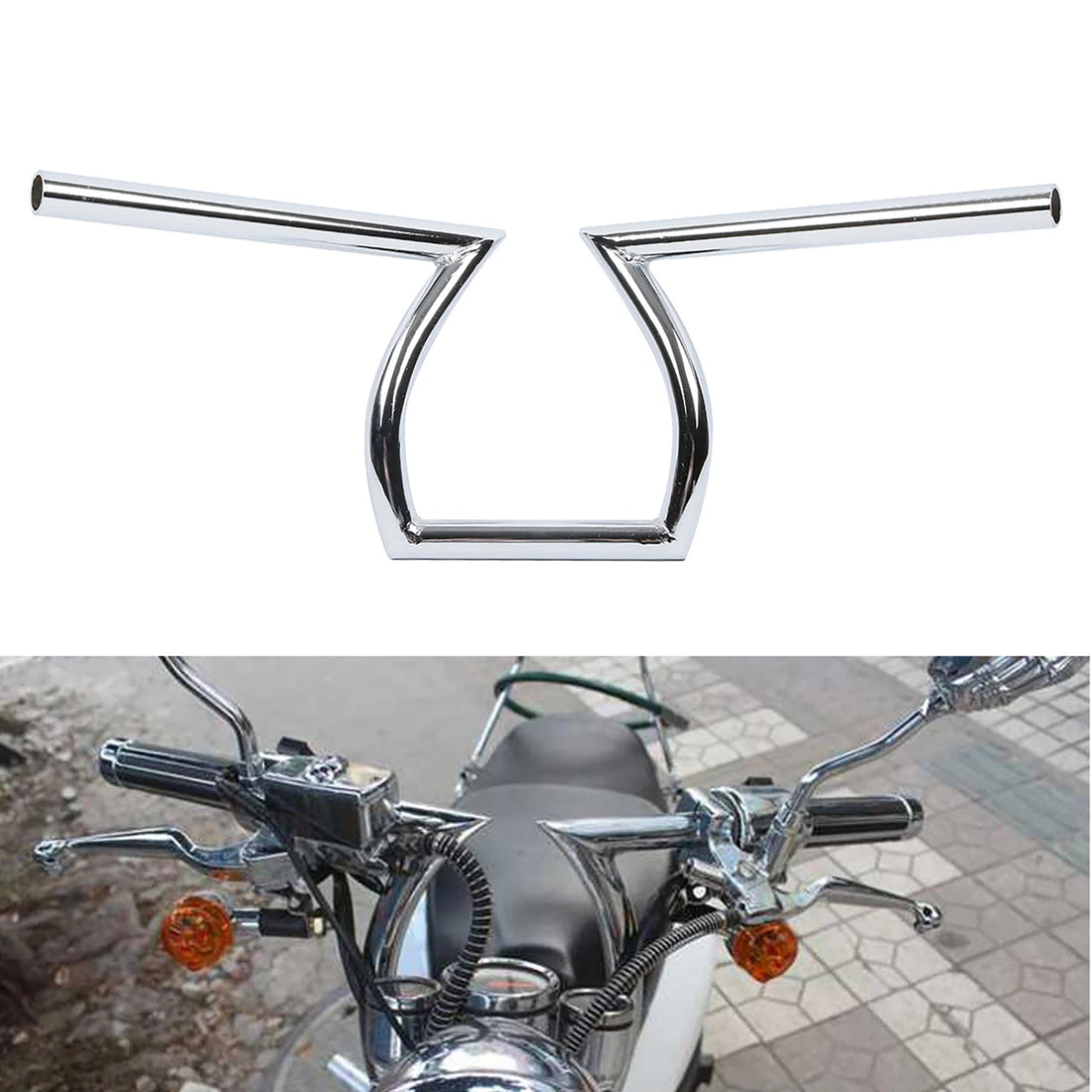 Chrome 1" Handlebar Z Bar Fit For Harley Sportster XL 1200 883 Custom Chopper