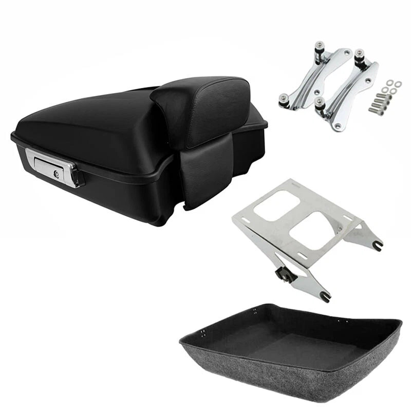 Matte Black Trunk Backrest Mount Docking Fit For Harley Touring models 2014-2026