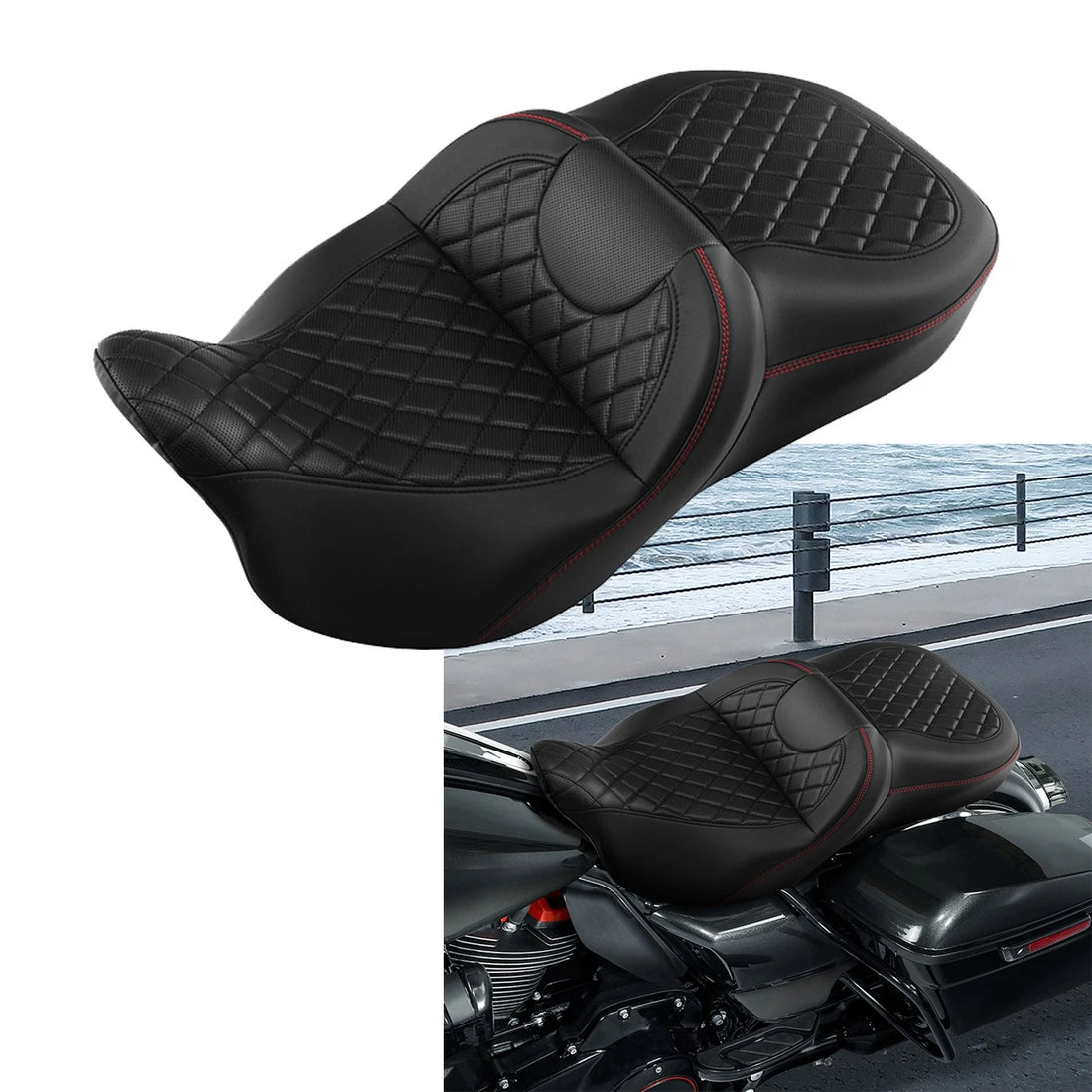 Hammock Seat Driver & Passenger Fit For Harley Touring Road Glide 2009-2023
