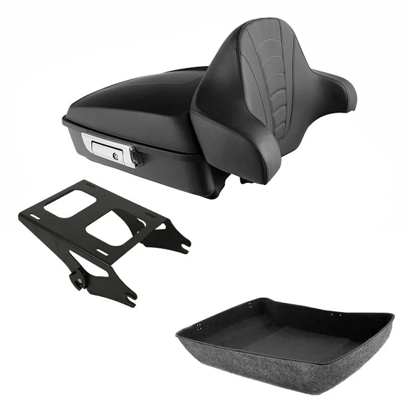 Matte Black Chopped Trunk Backrest Mount Fit For Harley Touring Road Glide 14-26