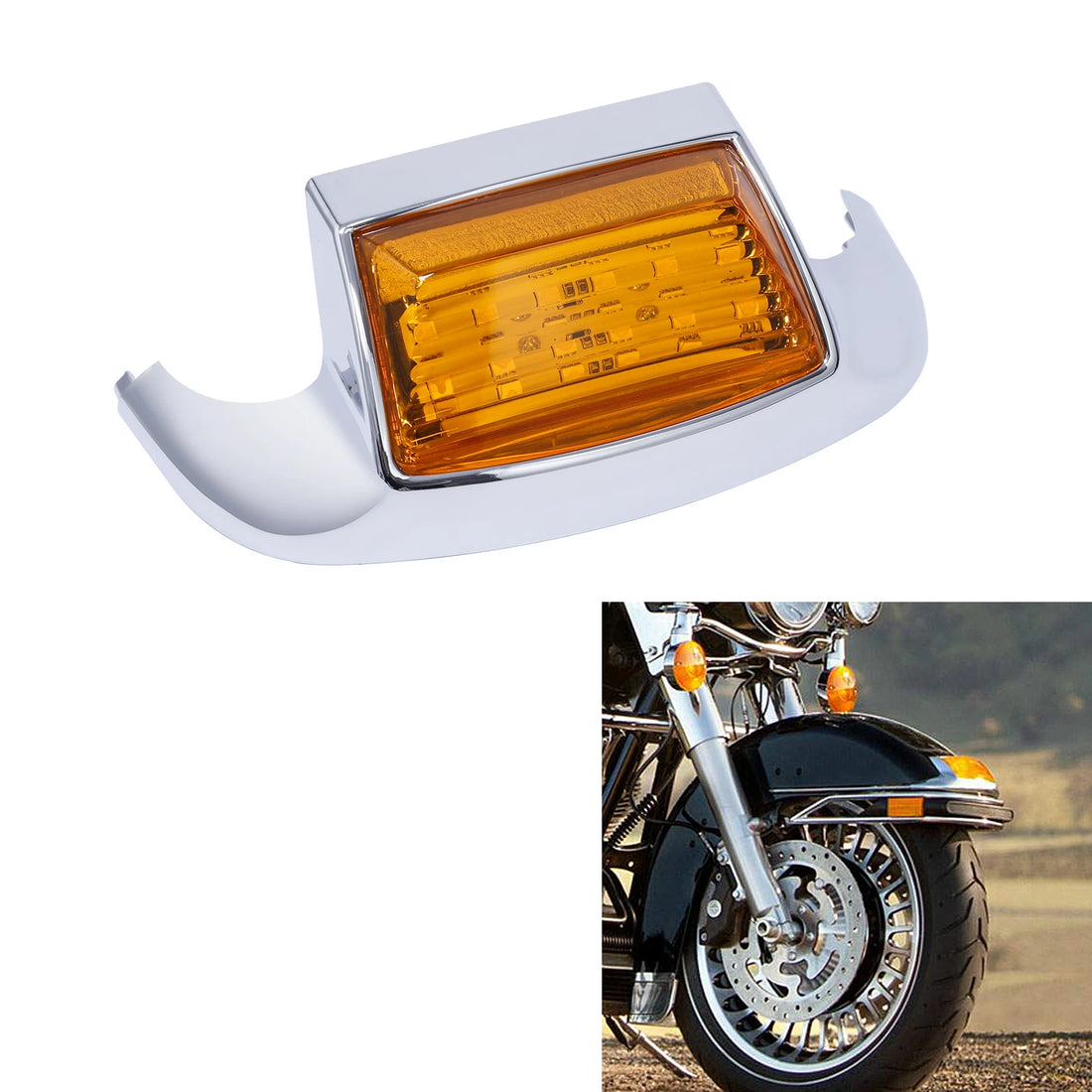 Orange Front Fender Tip Light Fit For Harley Davidson Flstc 86-08 Flstn 93-96