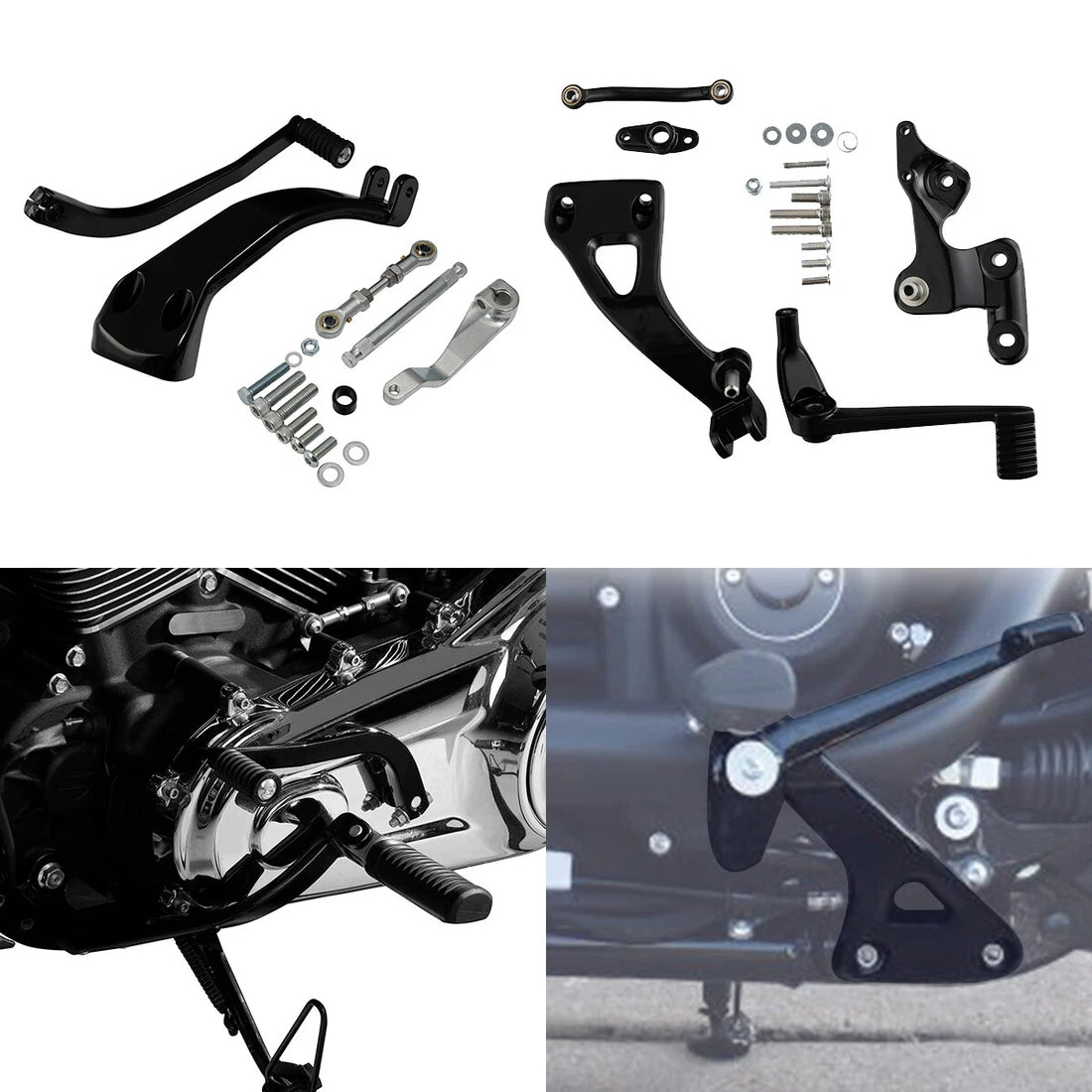 Mid Controls Shift & Brake Side Set Fit For Harley Fat Bob Fxfb Flsb 18-24 Black
