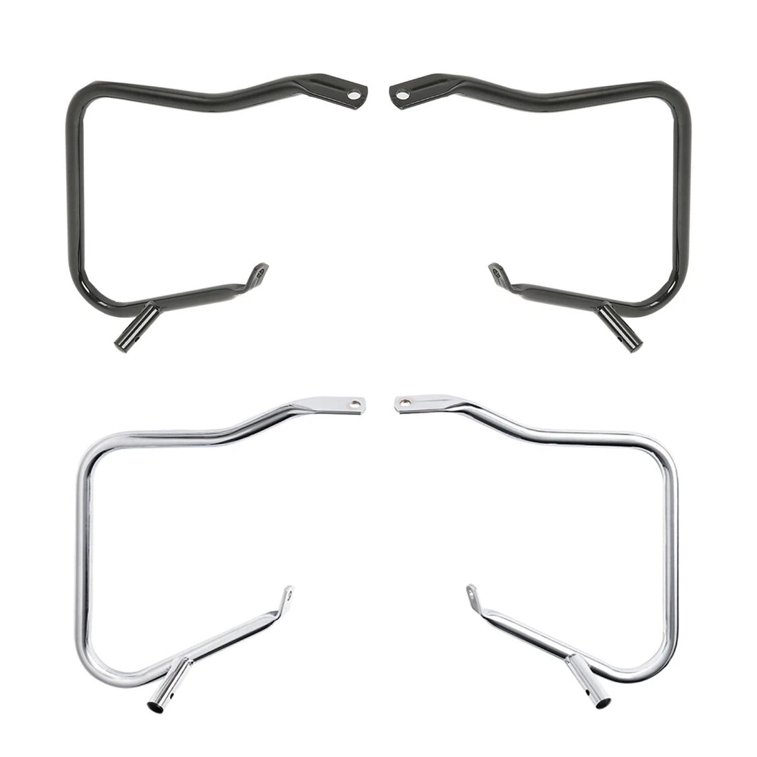 Black/Chrome Hard Saddlebag Guard Bracket Fit For Harley Street Glide 2014-2024