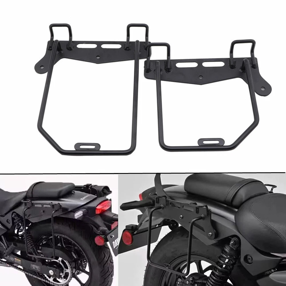 Black Saddlebag Support Rack Mount Bracket For Kawasaki Eliminator 450 500 24-25
