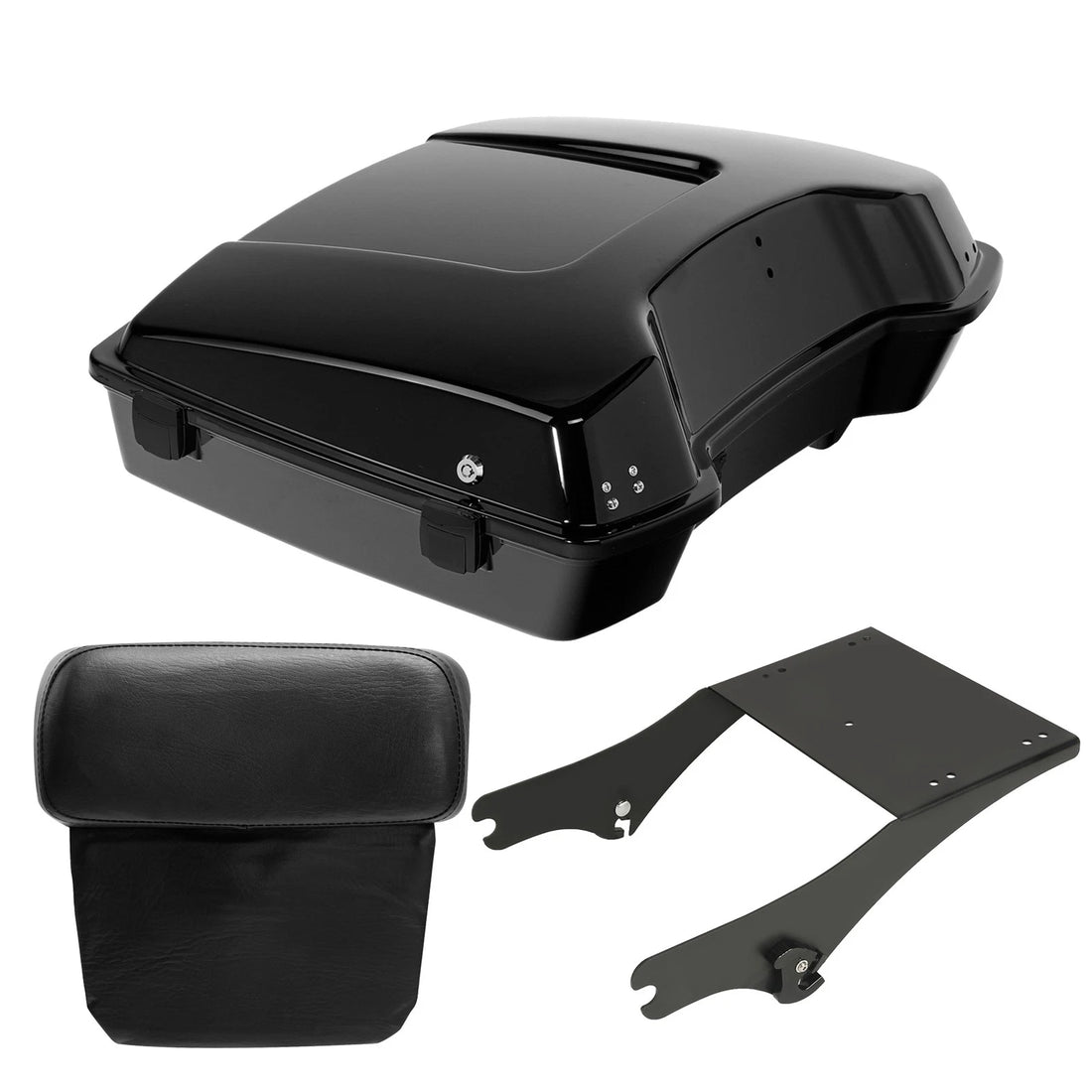 Razor Trunk w/ Pad + Mount Rack Fit For Harley Touring Road Glide 1997-2008