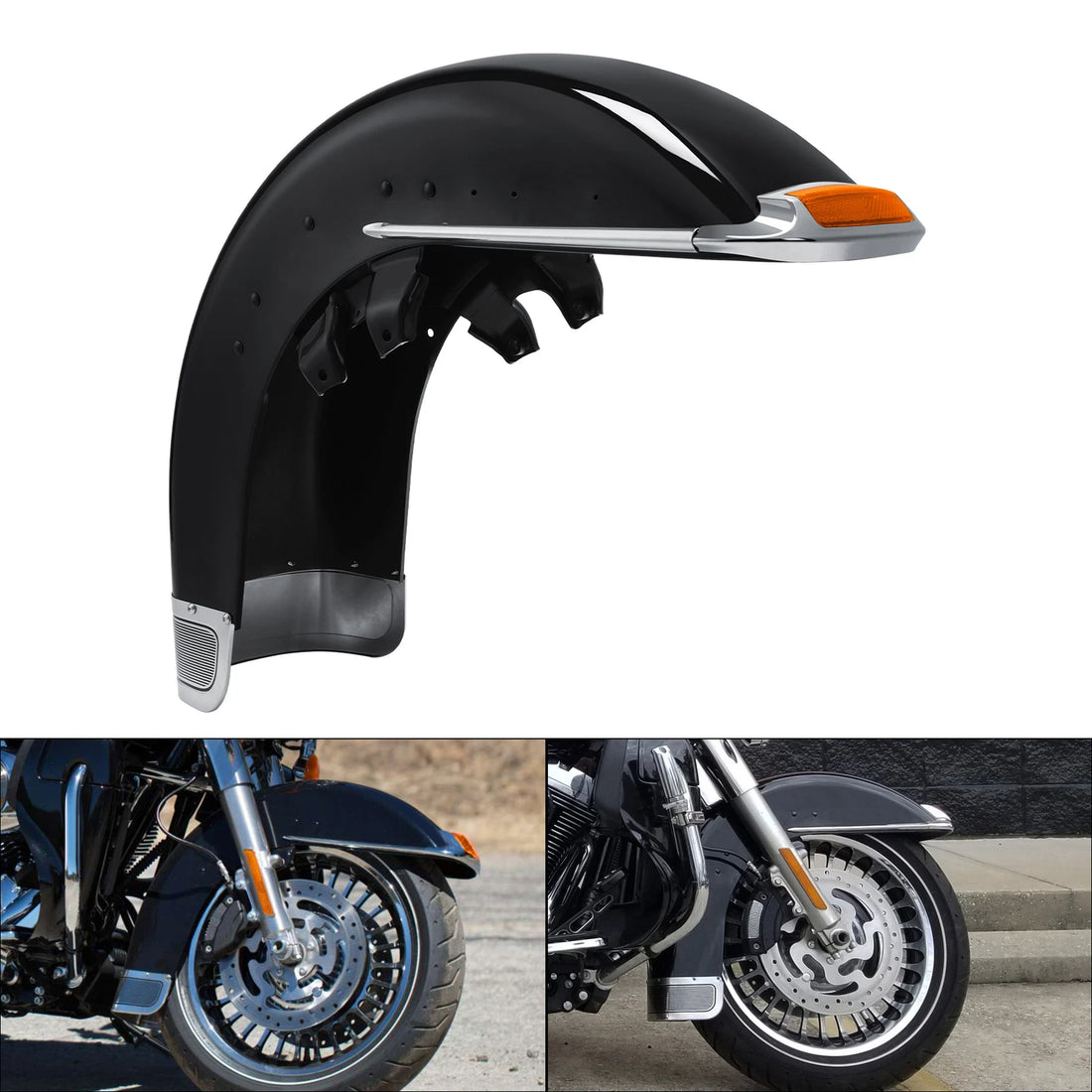 Black Front Fender Fit For Harley Touring Road King Electra Glide Flht 1989-2013