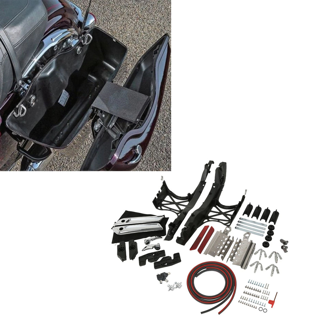 Saddle bag Latch Lids Hardware Cover Fit For Harley Touring Road King 2014-2024