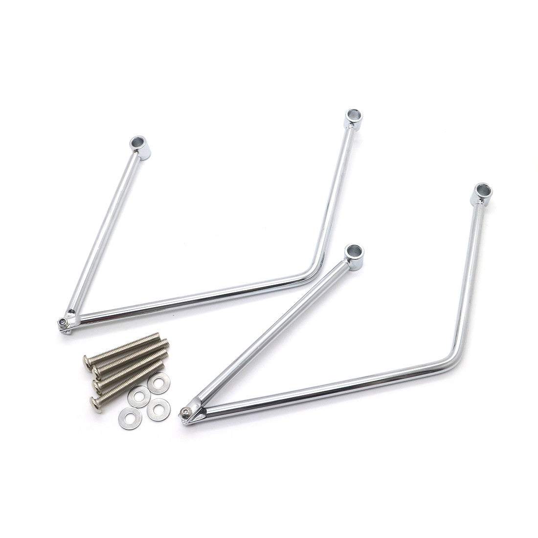 Chrome Adjustable Saddle bag Support Bar Mounts Bracket For Harley Honda Suzuki