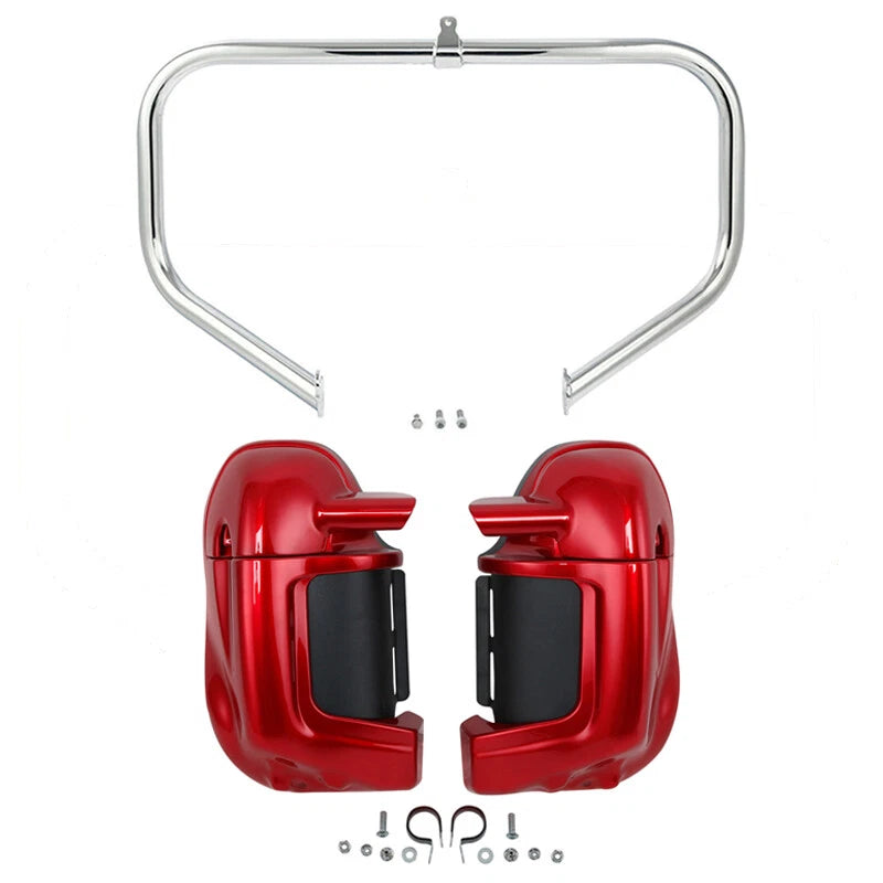 Red Lower Vented Fairings Engine Guard Crash Bar Fit For Harley Touring 09-13 12