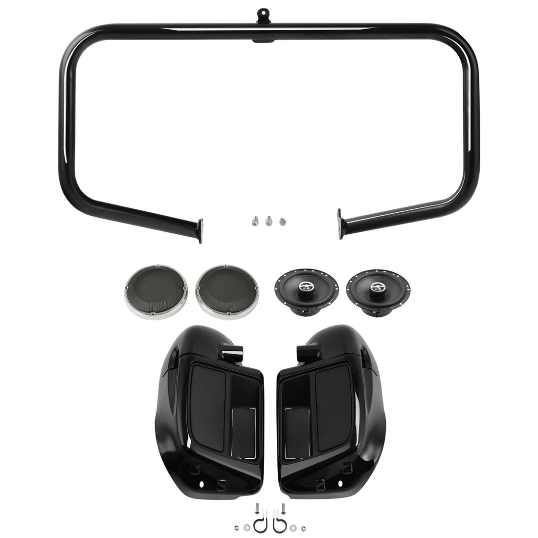 Lower Vented Fairings Speakers Engine Guard Fit For Harley Road King 14-24 Black