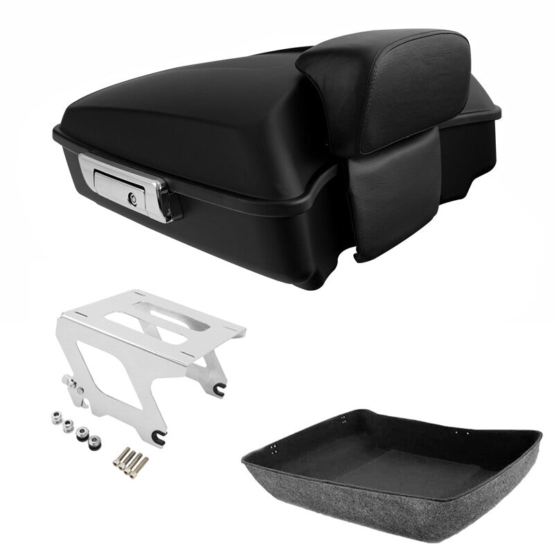 Matte Chopped Trunk Backrest Solo Mount Fit For Harley Low Rider ST 2018-25