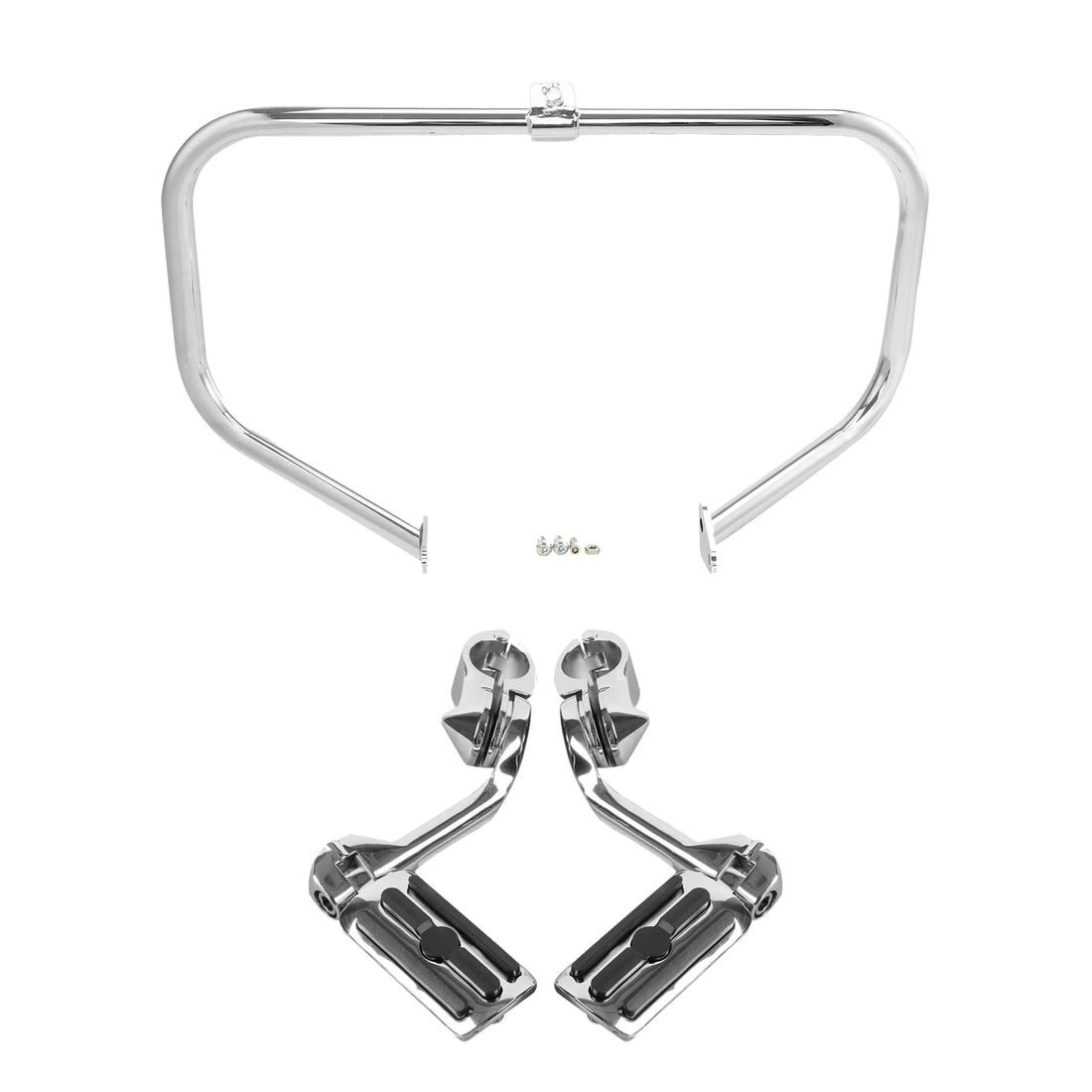 Chrome Engine Guard Bar & Footpeg Mount Fit For Harley Touring Road Glide 97-08