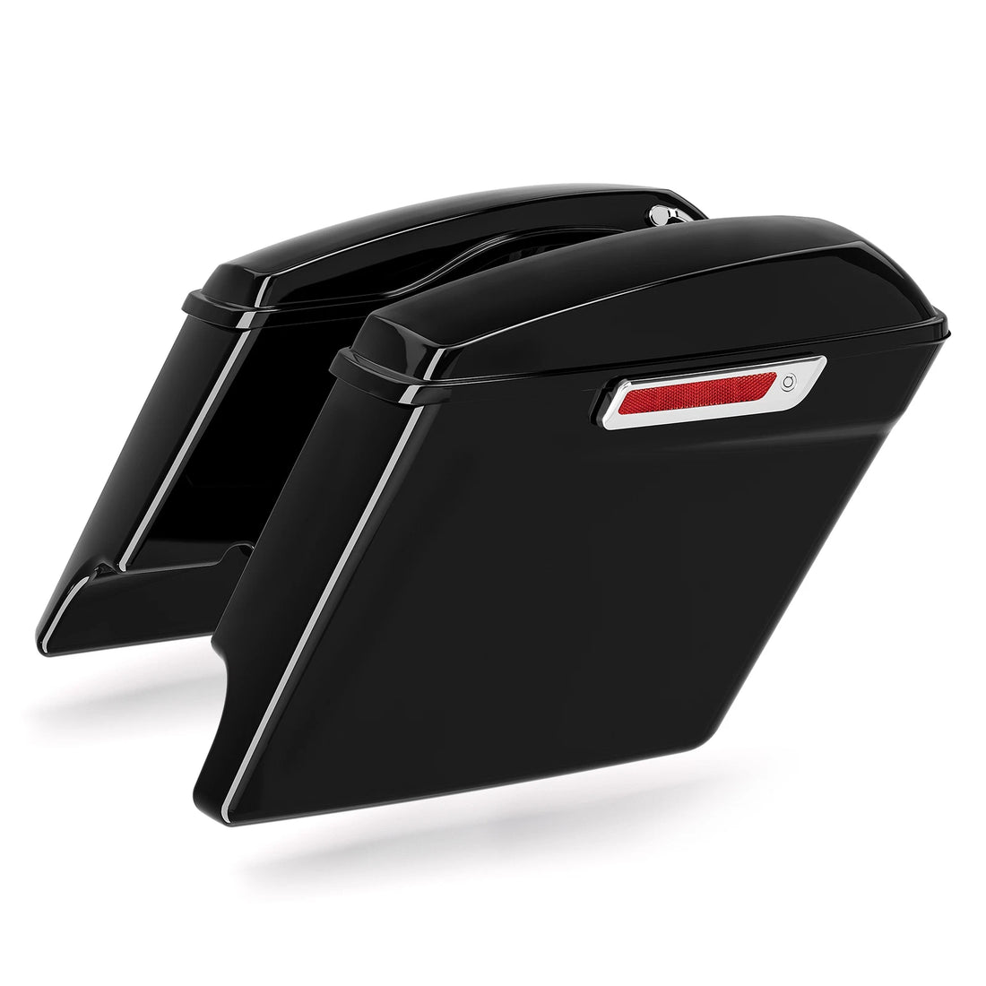 Vivid Black 5" Stretched Saddlebags w/ Keys Fit For Harley Touring Models 14-24