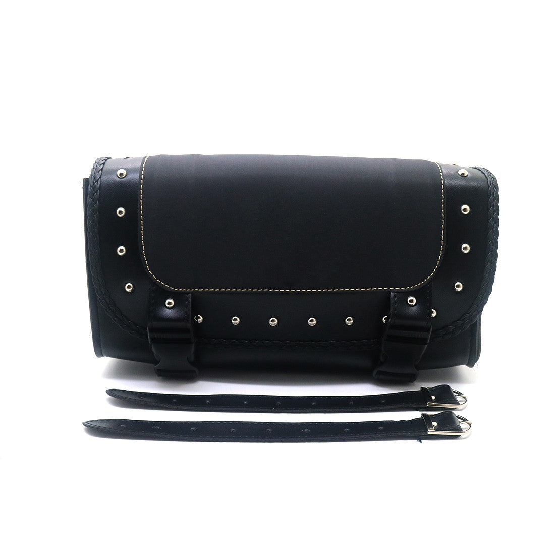 PU Leather Bag Saddlebag Sissy Bar Bag Tool Pouch For Harley Honda Yamaha Custom