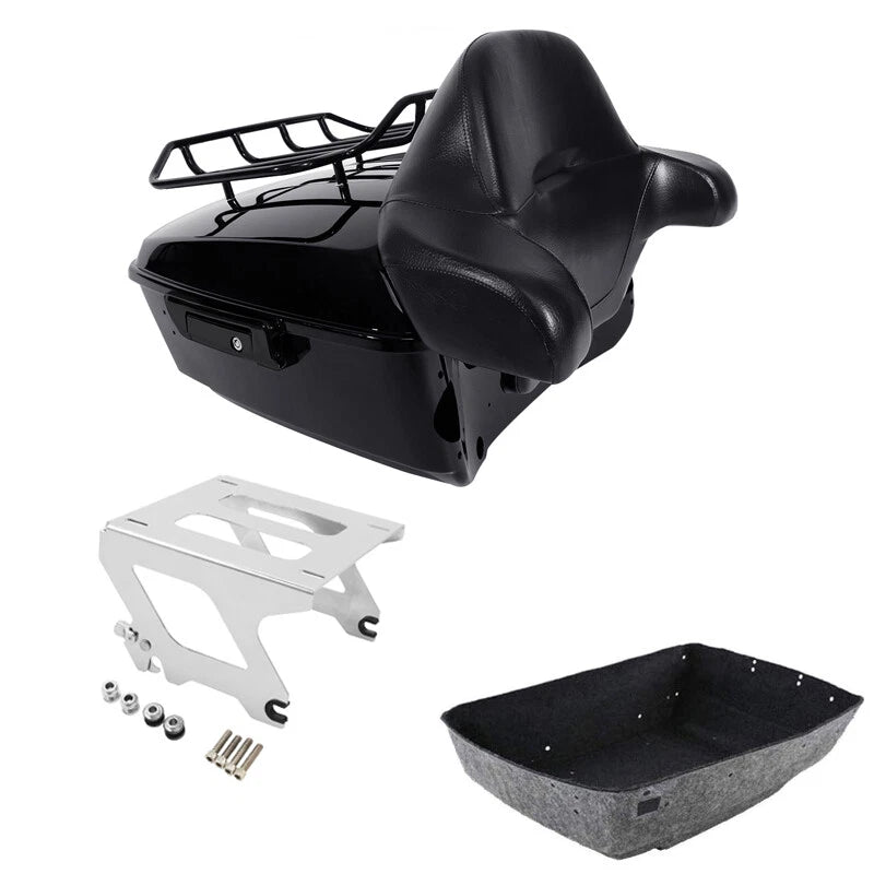 King Trunk Backrest Pad Solo Mount Rack Fit For Harley Sport Glide 2018-25