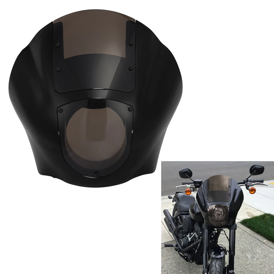 Quarter Fairing & Smoke Windshield Fit For Harley XL 883 1200 1988-Up Dyna 95-05
