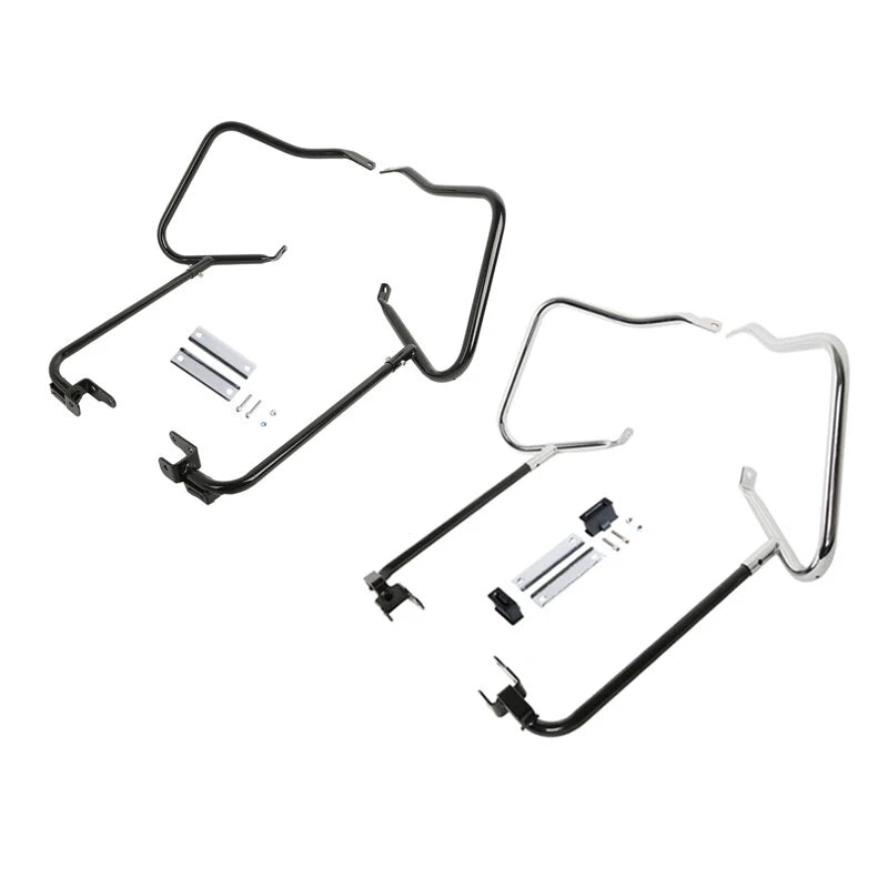 Chrome/Black Saddlebags Saddle Bag Guards Crash Bar For Harley Touring 2014-2024