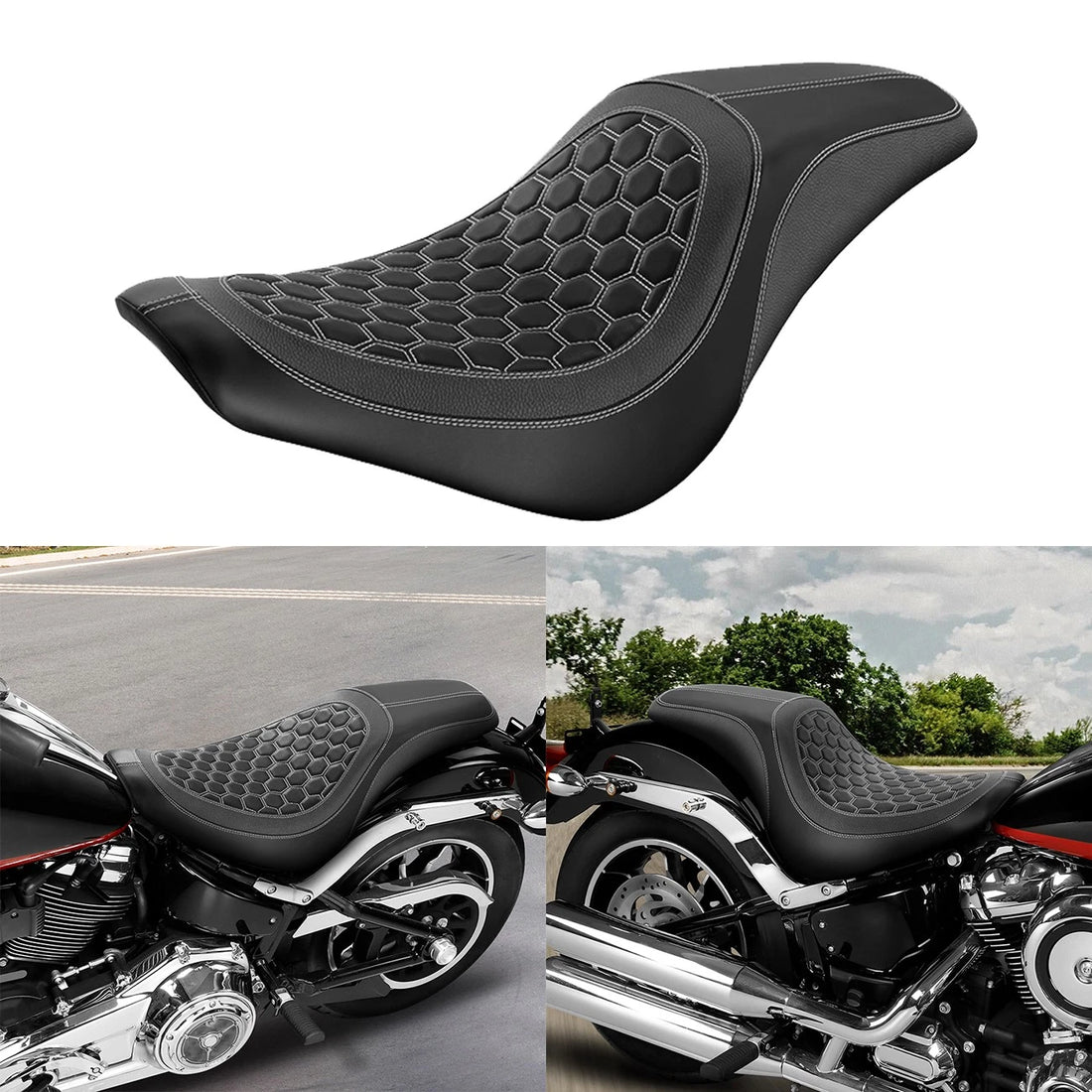 Fit For Harley Softail Low Rider Fxlrs 18-25 Passenger Rider Driver Seat Saddle