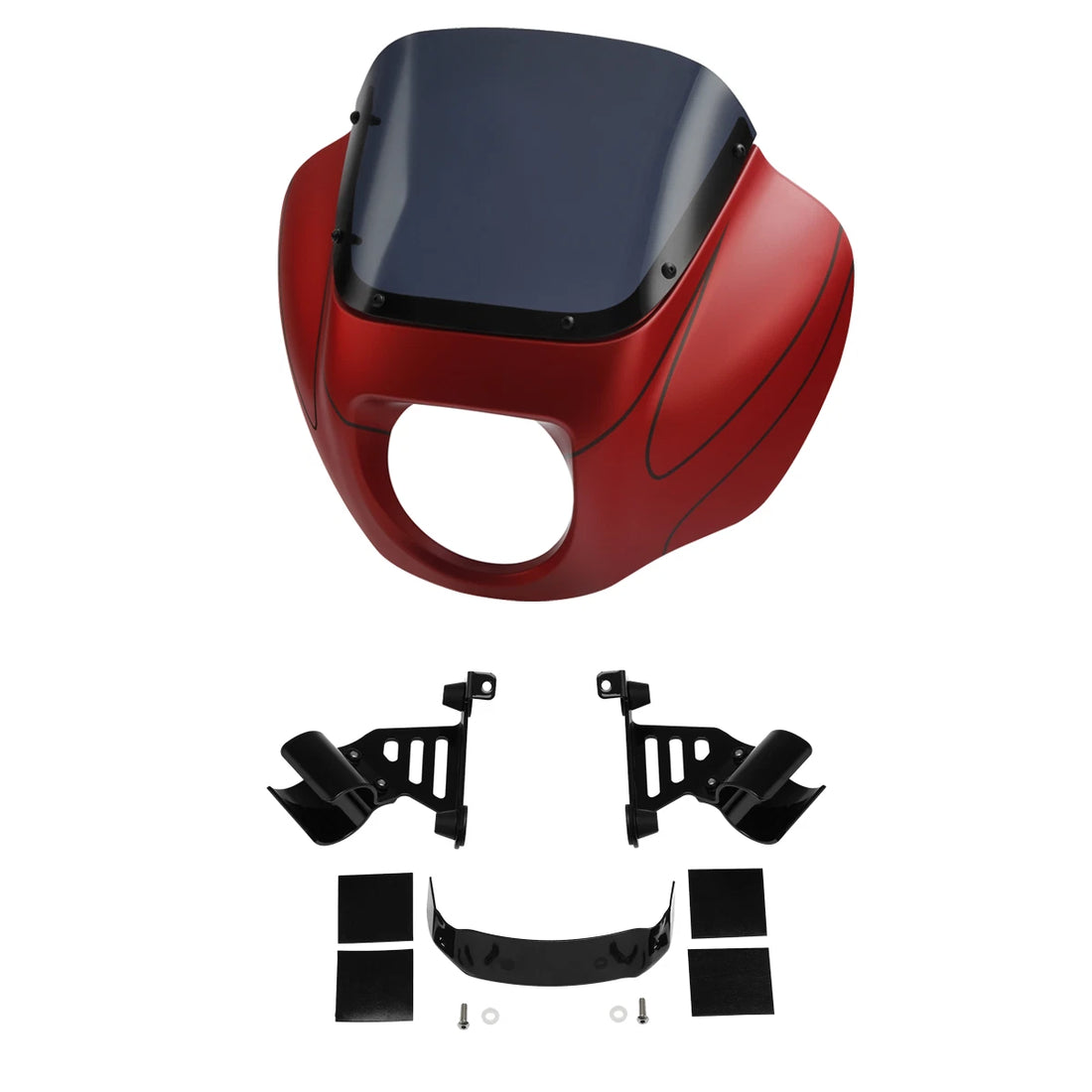 Fairings Windshield Bracket Fit For Harley Street Bob 2018-2025 Wicked Red Denim