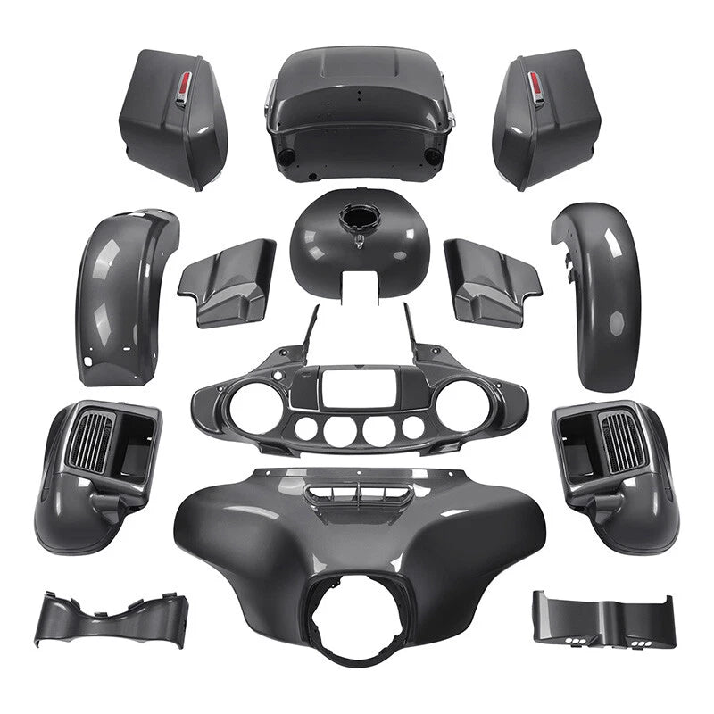 Fairings Body Kit Fit For Harley Electra Glide 2014-2024 Gauntlet Gray Metallic