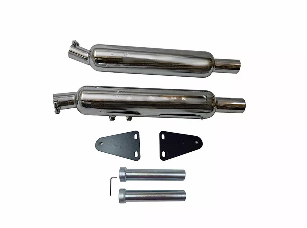 Fit For Royal Enfield GT & Interceptor 650 "TE 201 Exhaust Silencer, Chrome"