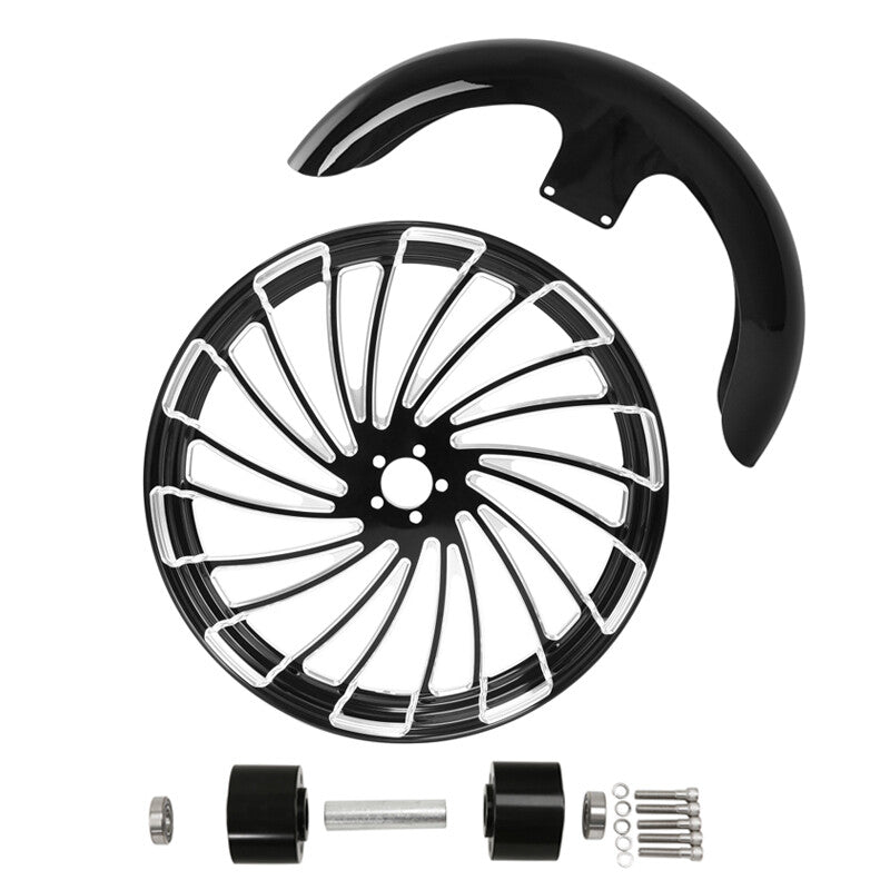 21" Front Fender Wheel Rim Dual Disc Hub Fit For Harley Street Glide 2008-2024