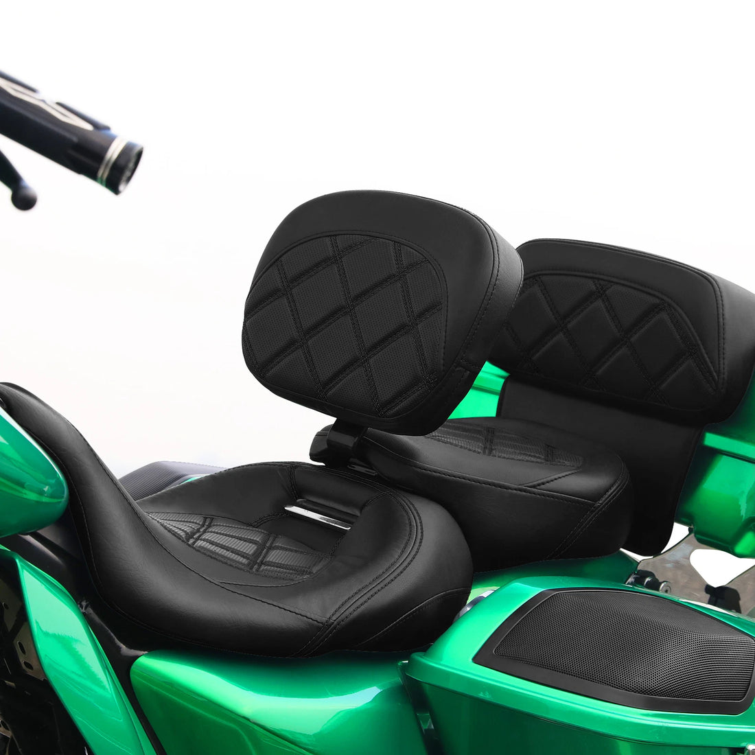 Driver & Passenger Low-Profile Seats Backrest Pads Fit For Harley Touring 14-23