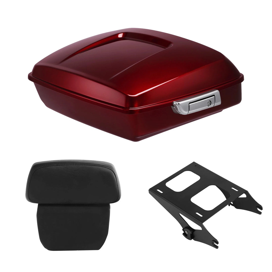 Chopped Trunk Backrest Mount Fit For Harley Touring 14-26 25 Velocity Red Sunglo