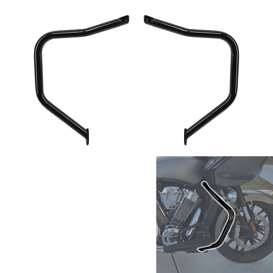 Black Engine Guard Crash Bar Fit For Indian Challenger Limited 2020-2026 2024 25