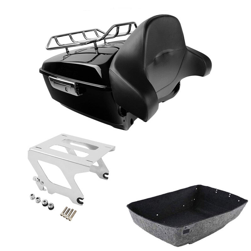 King Trunk Backrest Solo Mount Rack Fit For Harley Low Rider 2018-2025
