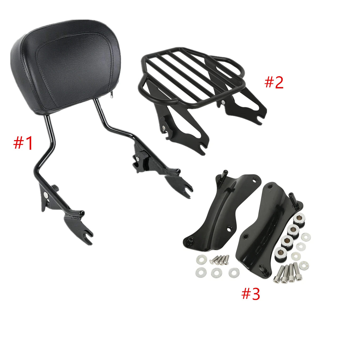 Sissy Bar Backrest Luggage Rack Docking Kit Fit For Harley Street Glide 14-25 24