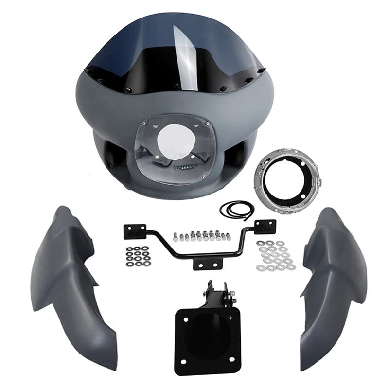 7" Headlight Front Upper Fairing Lowers Fit For Harley Low Rider S ST 18-25 Fxrt