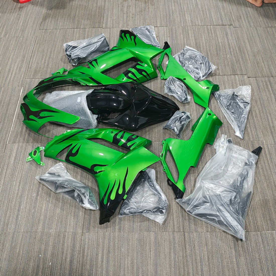 Green Black Fairing Kit for Kawasaki Ninja ZX6R 2007-2008 ZX636 ZX600P ABS Body
