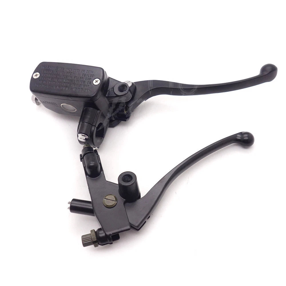 Motorycycle Black 7/8" Handlebar Control Reservoir 14mm Bore Brake Clutch Levers