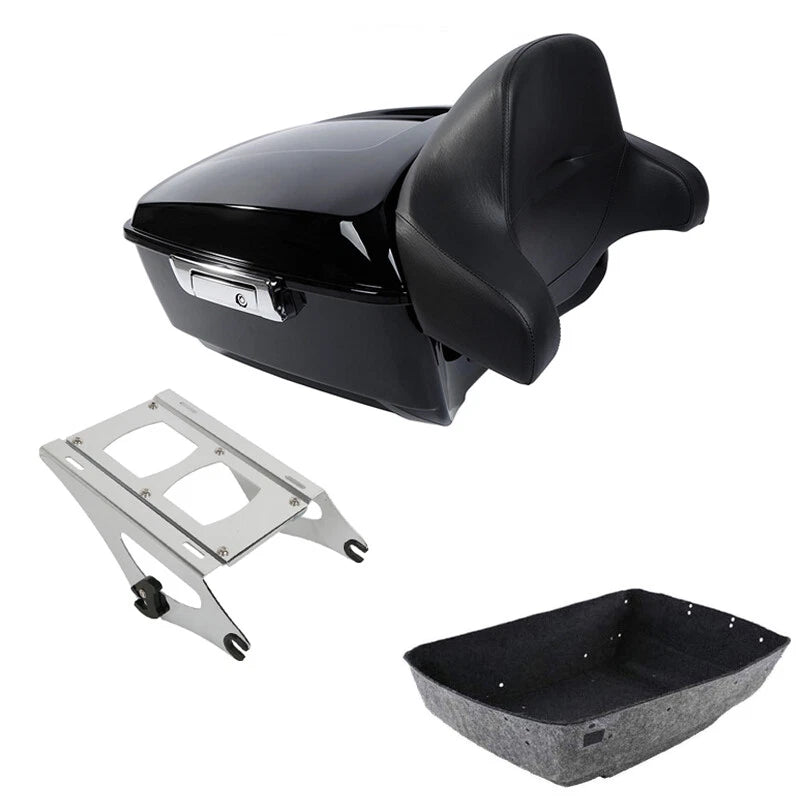 King Trunk Backrest Chrome Mount Fit For Harley Touring Street Glide 2014-2026