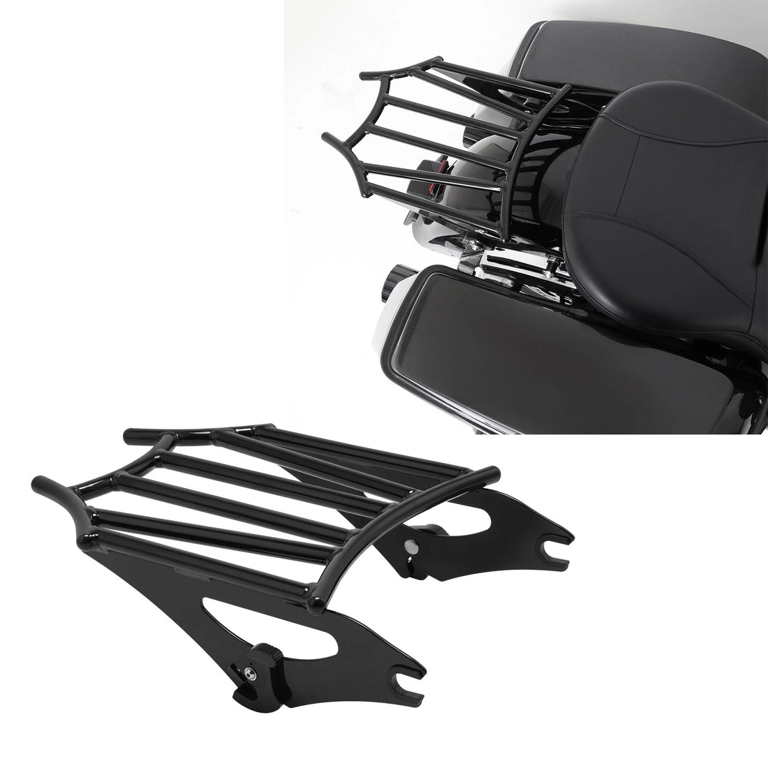 Vivid Black Luggage Rack Fit For Harley Touring Road King Street Glide 2009-2025